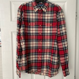 Men’s Ralph Lauren 100% cotton plaid button down, Size L
